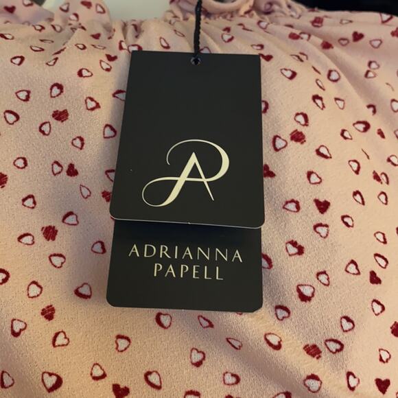 Adrianna Papell Heart Print High Neck Top - Picture 6 of 8